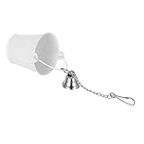 ORFOFE Comedero para Periquitos con Campana Integrada Taza Metálica Compacta Anti-vuelco para Jaulas Pequeñas Recipiente Colgante Multifuncional para Alimentación de Loros Pequeños