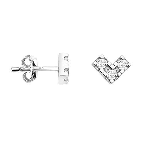 Boucles d'oreilles triangle anti-allergie en argent 925 et zircons brillants