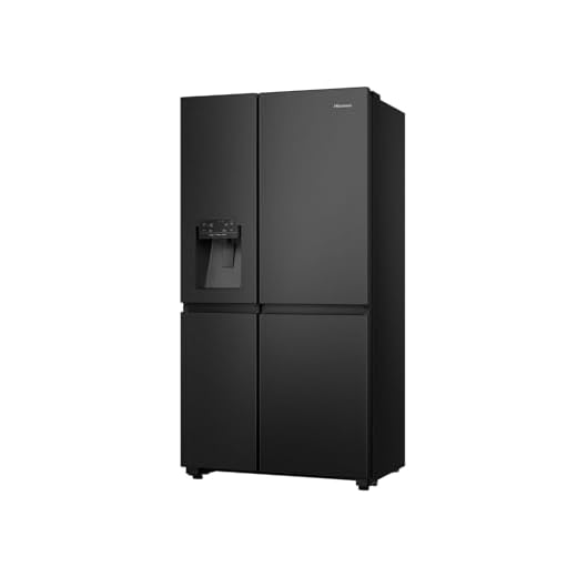 Hisense PureFlat RS818N4TFC Wifi Connected Non-Plumbed Frost Free American Fridge Freezer - Black Stainless Steel - C Rated