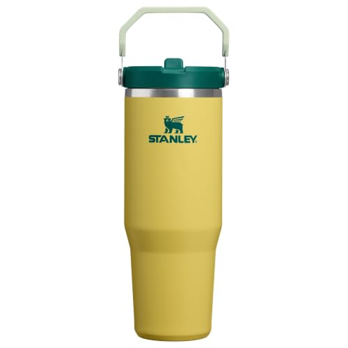 Image of STANLEY IceFlow 2.0 Flip Straw Tumbler with Handle 30 oz | Twist On Lid and Flip Up Straw | Leak Resistant Water Bottle | Insulated Stainless Steel | BPA-Free | Daffodil Emerald