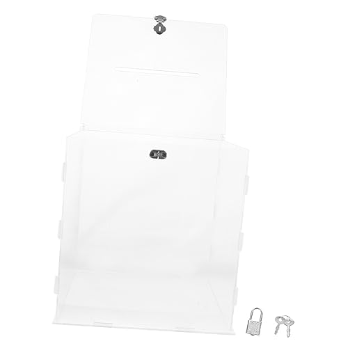 VILLCASE Wedding Card Box with Lock Acrylic Transparent Money and Card Holder for Weddings Birthdays and Showers Slot for Envelopes and Postcards