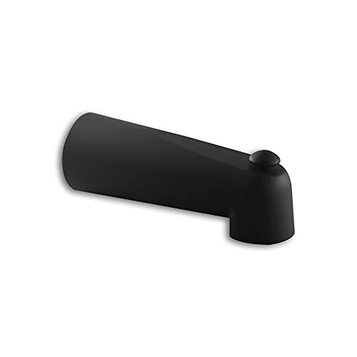 Sento Slip On Black Universal Bathroom Tub Spout With Diverter, Durable Heavy Duty Metal Bathtub Faucet With Shower Diverter - 7 Inches 1/2" Copper Pipe, Matte Black #TOP6