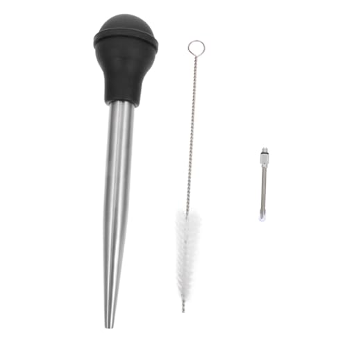 HOLIDYOYO Silicone Bulb Turkey Seasoning Needle Bbq Injector Stainless Steel Meat Injector for Turkey