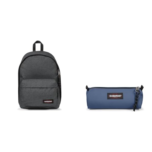 Sac à dos Eastpak Out of Office Black Denim et trousse Benchmark Single Powder Pilot pour la rentrée