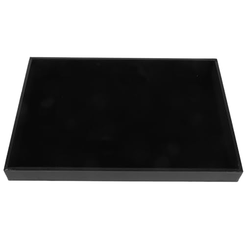 MALUGOGO Vassoio organizer per gioielli in velluto nero per collane e bracciali, vassoio rettangolare per esposizione senza pelucchi, per riporre gioielli per casa e vendita al dettaglio