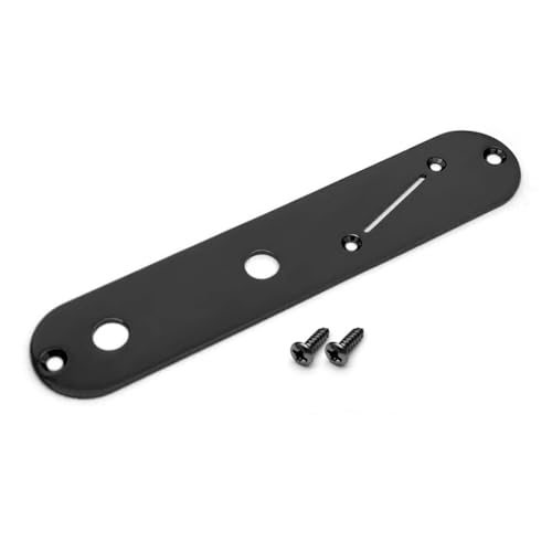 プロ 32mm スチール テレコントロールプレート アングルスイッチスロット付き テレキャスターエレキギター用 ブラック(Black)