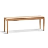 Hymus 100% Solid Fraxinus Mandshurica Wood Bench, Rounded Corner Dining Bench, Bedroom Bench for Bed
