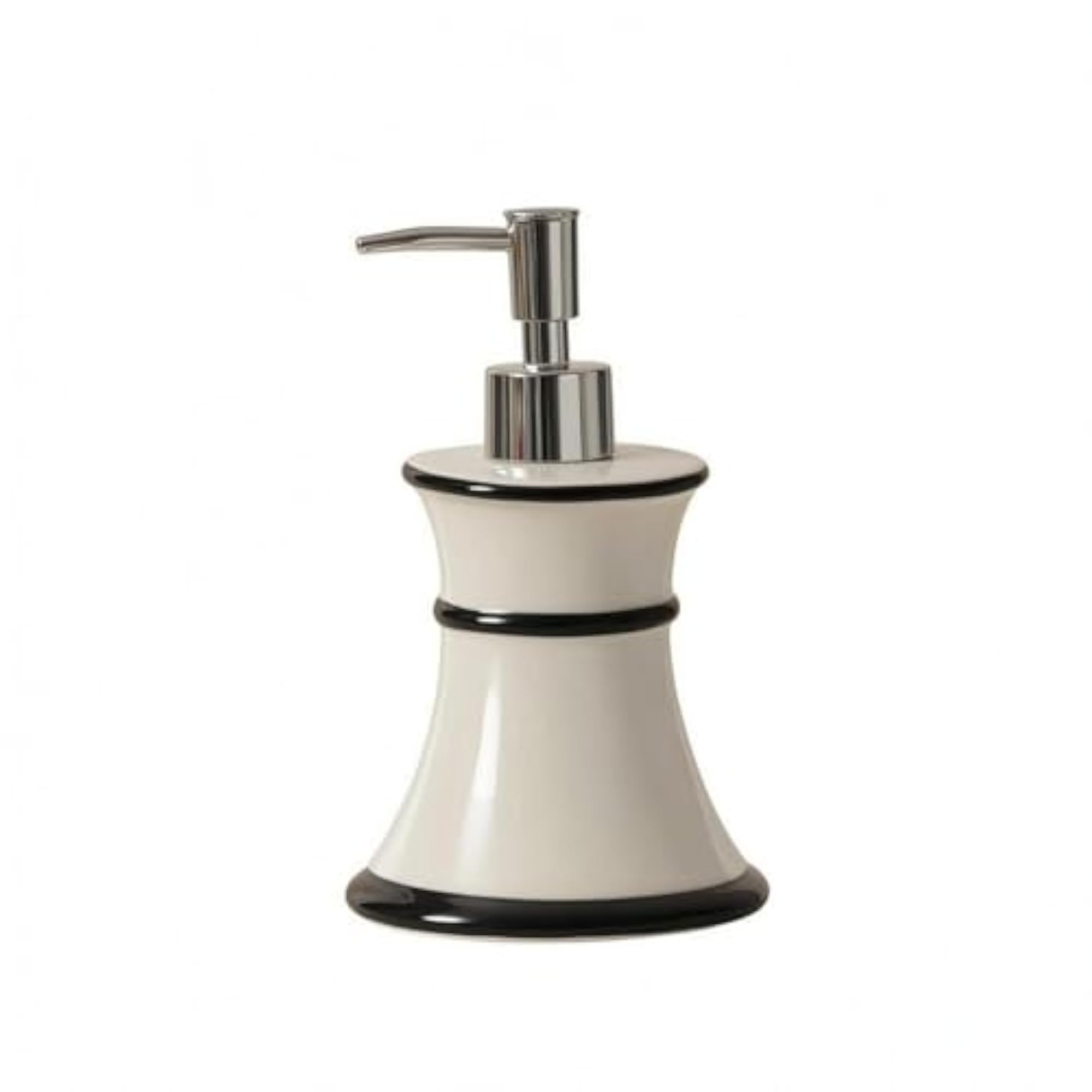 Waist-Shaped Ceramic Lotion Bottle, Glossy White