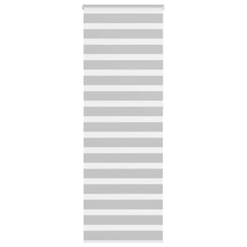 Store enrouleur double gris clair 80x230cm en polyester pour tamiser la lumière du salon