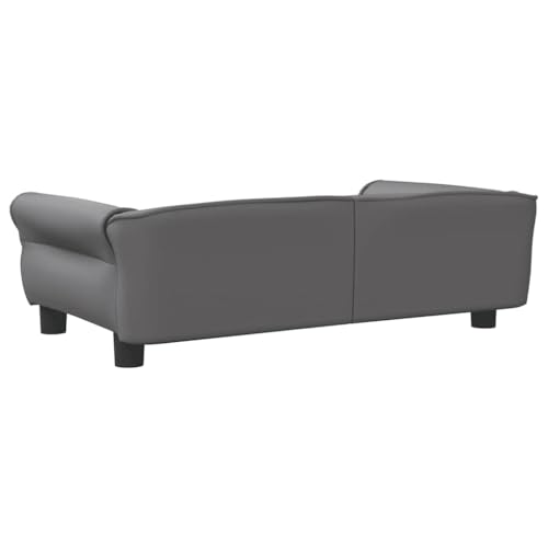 vidaXL Hundebett, Hundekissen mit weicher Polsterung, Hundesofa Hundecouch für kleine Hunde Haustiere, Haustierbett Katzenbett, Grau Kunstleder