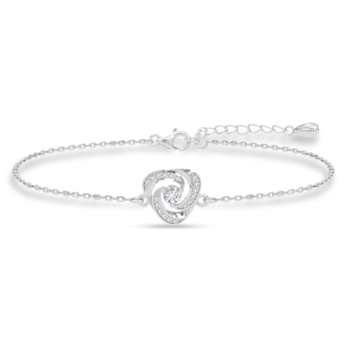 Image of Clara 925 Sterling Silver Bianca Solitaire Pendant Earrings Chain Bracelet Ring Jewellery Set for Women & Girls| Platinum Plated | Gift for her