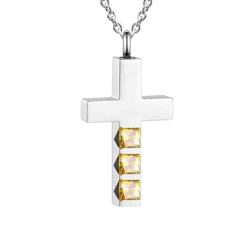 ADENLA Collares de urna para Cenizas Cuello de cremación Falta para Cenizas Joyería de cremación Relicario de Recuerdo de Acero Inoxidable Colgante de urna para Recuerdos - 11