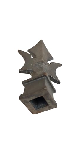 Image of Cast Iron Fence Finials, Multiple Decorative Styles & Sizes, 1 /2 inch to 1 inch Inch Square and Round Spears, Fleur de Lis Design (1 /2 inch Javelin SQ, 4)