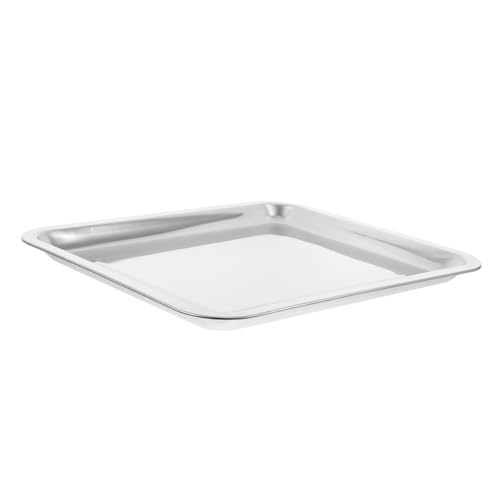 Unomor Stainless Steel Baking Tray Toaster Oven Pan for Easy Cleaning Multifunctional Rectangular Plate for Serving Storage Edges for Effortless Handling