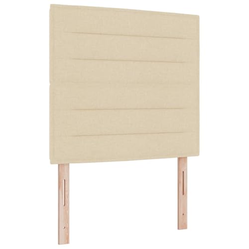 SooIarix Cabecero LED color crema 90 cm tela acolchada con tiras de luz LED RGB ajustable moderno cojín de pared cama tapizado autoadhesivo para dormitorio y habitación infantil