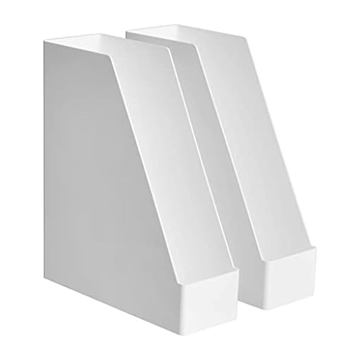 Amazon Basics Organizador de plástico, revistero, blanco, Rectangular, paquete de 2 | Ya disponible en tu tienda friki favorita! En mundofriki.es!