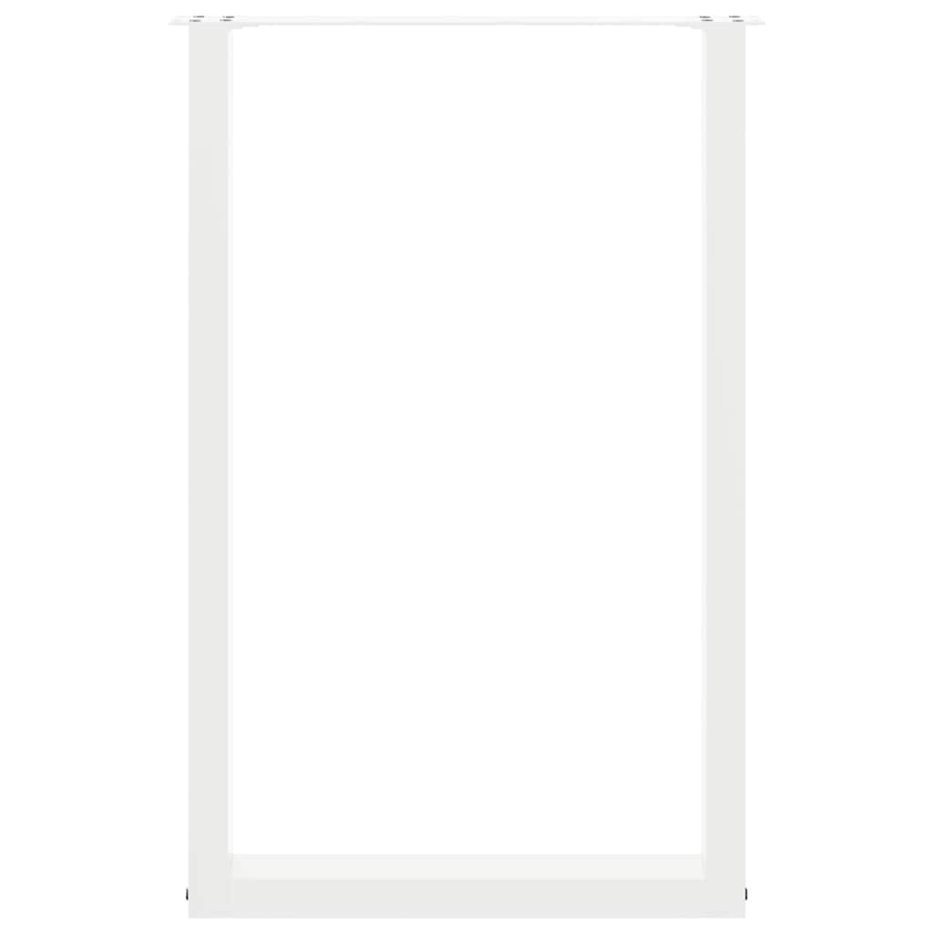 vidaXL Patas para Mesa de Bar en Forma de U (2 Unidades), Color Blanco, 60 x (90-91) cm, Acero