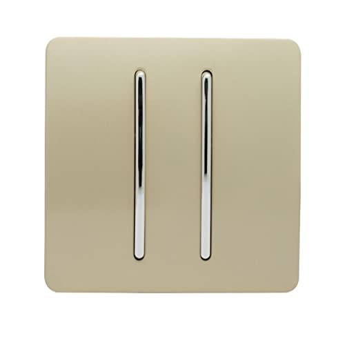 Trendi 2 Gang 1 Way Artístico Moderno Brillante 10 Amp Rocker Interruptor de luz táctil Oro ART-SS3GO Cover