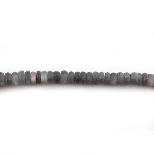 Perles rondelles en pierre de lune grise facettée de qualité supérieure pour bijoux artisanaux