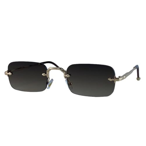 Lunettes de soleil punk pour femme vintage sans monture UV400