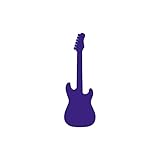 Electric Guitar Silhouette Vinyl Decal Notebook Car Laptop 1.75' x 5.5' (Purple)