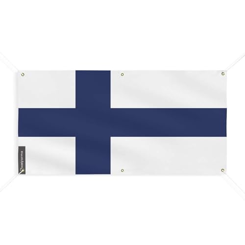 Drapeau de la Finlande 130x260cm grand format pour célébrations et façades