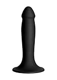 Doc Johnson Vac-U-Lock - Smooth - Silicone - 6.5 in. Long and 1.5 in. Wide - F-Machine, O-Ring Harness, and Vac-U-Lock Harness Compatible Silicone Dildo, Black