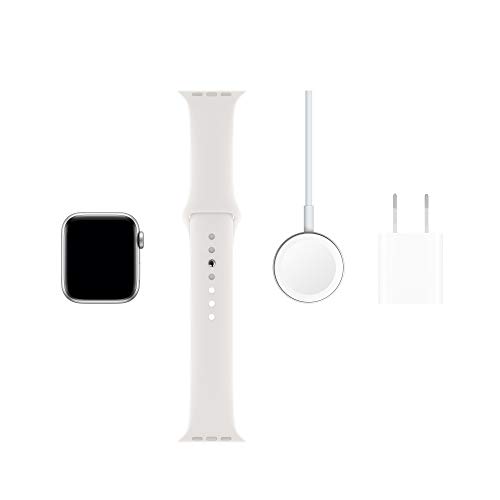 Image of Apple Watch Series 5 (GPS + Cellular, 40mm) - Silver Aluminium Case with White Sport Band