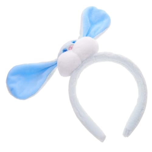 PAMINGONO ウサギ ヘッドバンド うさぎ メイク 髪 バンド ラブリー ぬいぐるみ ヘッドバンド ブラウン うさぎ ケーキ トッパー ペット しっぽ バンド ぬいぐるみ 動物 ぬいぐるみ ワッド 帽子 生地 スカイブルー