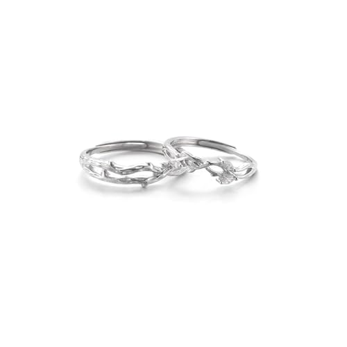 Bague argent couple ajustable avec marquise oxyde de zirconium