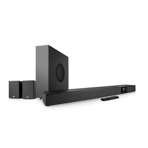 Teufel CINEBAR Dolby Atmos 22-7.1 - Barra de Sonido con subwoofer inalámbrico Que Ahorra Espacio, 8 Tonos, Sistemas de Cine en casa, HDMI 3D ARC CEC, 4K Pass-Through, Panel táctil- Negro