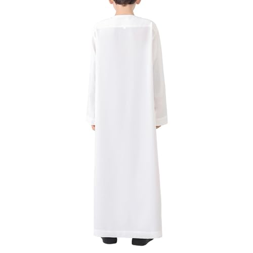 Kids Arabic Thobes for Boys Muslim Thobe Long Sleeve Kaftan Islamic Prayer Dress Kids Dubai 𝐑obe Ramadan Eid Outfit3