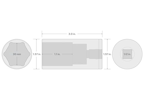 Image of TEKTON 1 /2 Inch Drive x 30 mm Deep 6-Point Socket | SHD23130