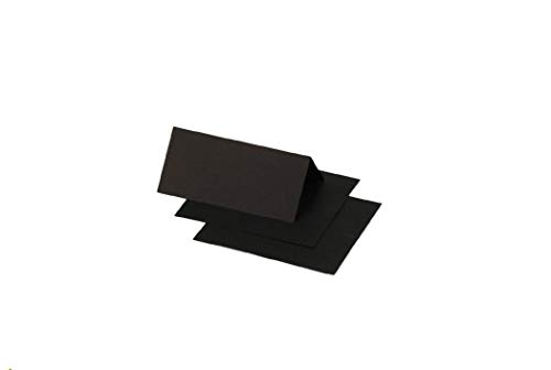 Clairefontaine 75098C - Paquet de 25 Marque-Places - Format 8,5x8cm - 210g/m² - Coloris Noir - Invitation Evènements et Correspondance - Gamme Pollen - Papier Premium Lisse