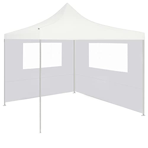 Paroi latérale de tonnelle 4 x 2 m avec fenêtre de visualisation, pièce de rechange pour tonnelle de jardin, tente de fête, mur en polyester résistant, blanc