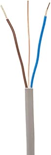 Primes DIY Electric Socket wire cable 1mm Twin and Earth Flat Grey PVC Lighting Electric Cable 6242Y electrical Wire BASEC Approved (3 meter)