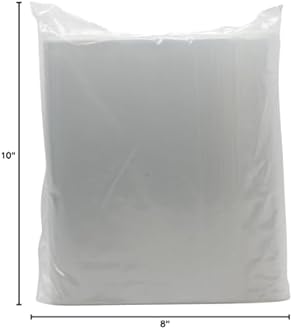 200 Pack Rok Hardware Heavy Duty 8" x 10" Resealable 4Mil Thick Writable Dispenser Plastic Big Clear Poly Zip Food Safe Storage Bags, Large RZ4R810
