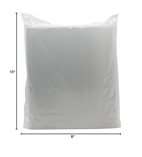 200 Pack Rok Hardware Heavy Duty 8" x 10" Resealable 4Mil Thick Writable Dispenser Plastic Big Clear Poly Zip Food Safe Storage Bags, Large RZ4R810