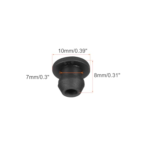 Image of Snap in Locking Hole Plugs Rubber Panel Seal Cover Drilled Silicone Caps, [for Kitchen Rubber, Waterproof Sealing Plugs] - 7mm /0.3in /Black /10Pcs