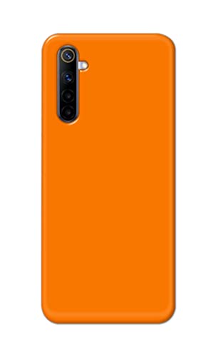 Image of Plain Orange Hard Back Case Cover for Realme 6 / Realme 6S / Realme 6i (6.5 inch) Back Cover -(J5) VNS2229