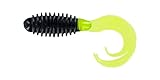 Big Bite Baits 2' Ring Triple TIP GRUB/Black/Chartreuse Tail (10 Pack)
