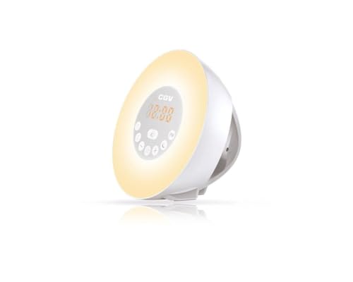 CGV | Radio réveil Aruna à Simulateur d’Aube et de Crépuscule, 6 lumières d'ambiances différentes