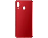  Phonmatic VETRO POSTERIORE COPRIBATTERIA COVER COVER PER SAMSUNG GALAXY A20 CON ADESIVO + LOGO REAR COVER Back Glass housing (ROSSO)