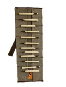 Bull Tools BT 18-504 Wood Working & Carving Tool Storage Organizer Tool Roll Dyed Heavy Weight Cotton Canvas 24 Pocket(Washed Olive Drab)