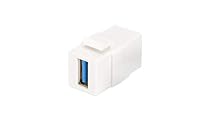 DIGITUS 1x Anschlussdose 2 Port – Auslass Gerade – Für Multimedia Keystone-Module + 2x Keystone-Kupplung USB 3.0 – Weiß – Ansicht 8