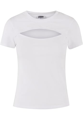 T-Shirt Di Urban Classics - Ladies Short Cut Out Tee - Xs A M - Donna - Bianco - 5