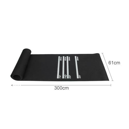 Youyijia Darts Mat with 4 Throwing Distances Oche Dart Board Mat Non Slip Rubber Carpet for Floor 300cm x 62cm