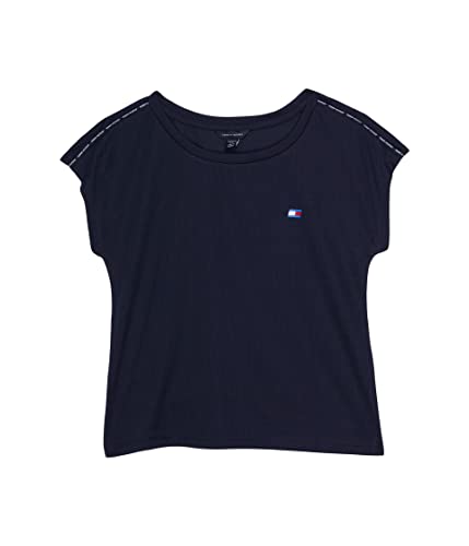 Image of Tommy Hilfiger Girls' Sport Short Sleeve T-Shirt, Crew Neckline, Lightweight & Stretchy