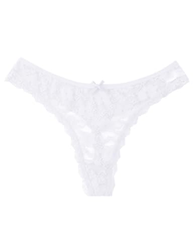 Image of Murimia Sexy Seamless Thongs for Women Lace Underwear Breathable Low Rise T-Back Panties