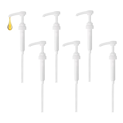 6er Set Dosierpumpe, Siruppumpe für Monin Sirup 250ml, Wiederverwendbarer Pumpspender Ersatz, Siruppumpe Dosierpumpe für Familie, Café, Restaurant (28–400 Gewindegänge)